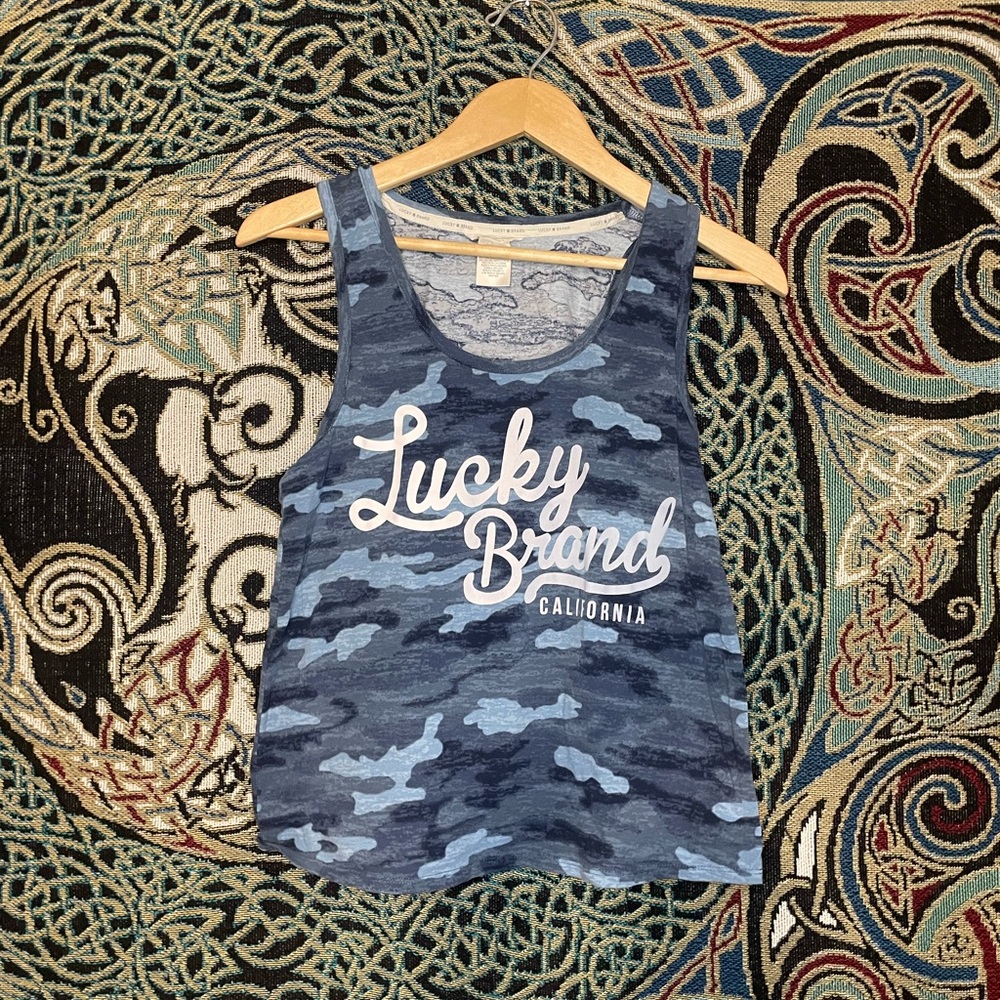 Lucky Brand Camo Tank Top Size L